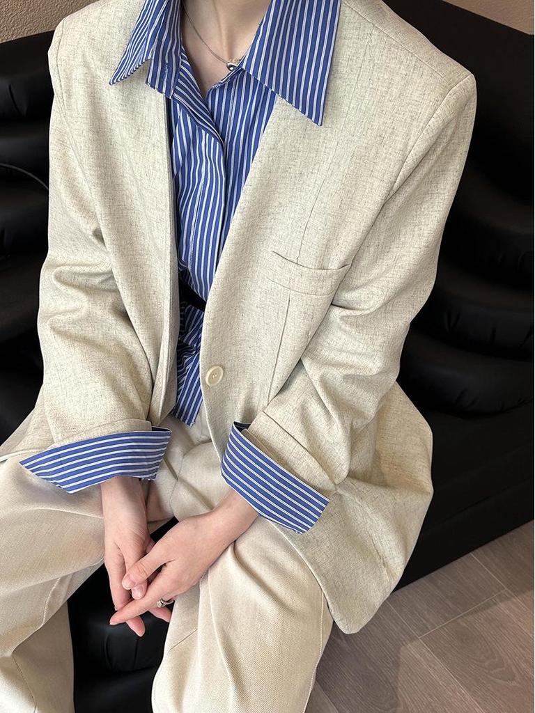 Juzhi Spring Korean Style V-Neck Casual Suit Jacket
