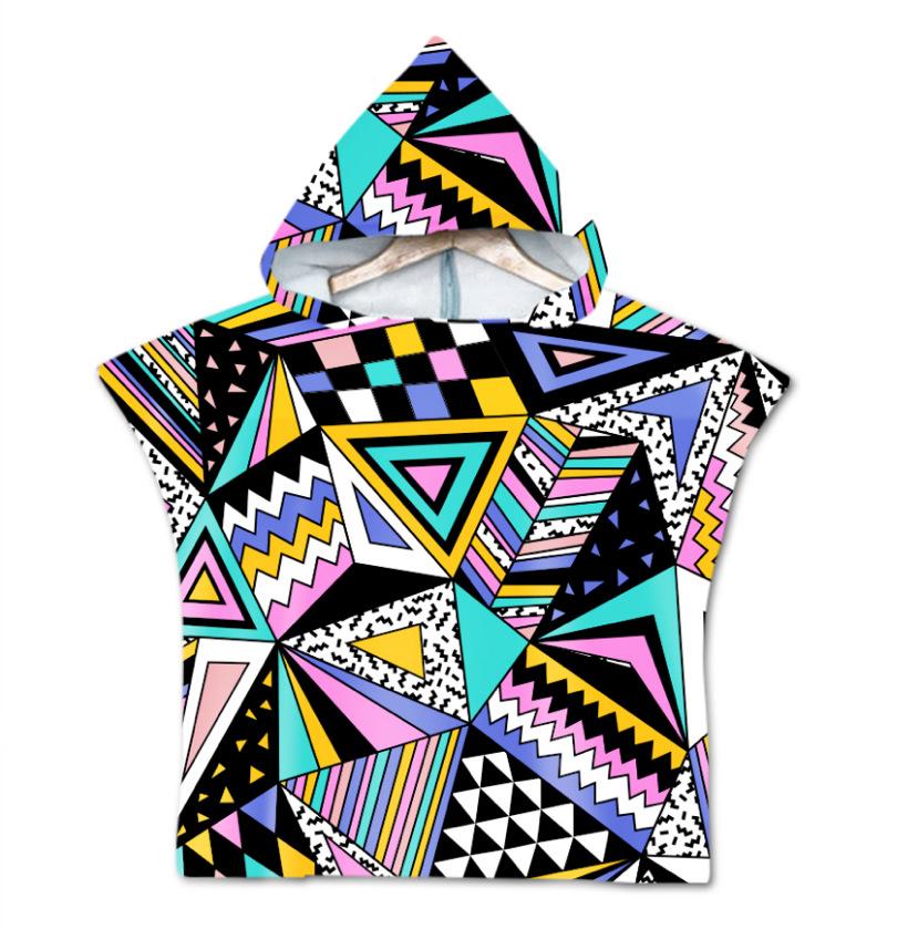 Stripe Hooded Cloak Pink Quick Dry Large Beach Bath Towel Microfiber Wetsuit Adult Child Parent-Child Changing Poncho Bathrobe