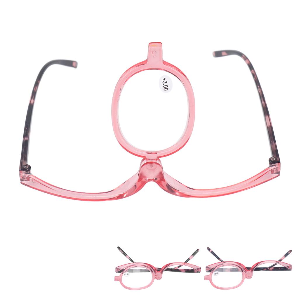 Make-up-Brille, leicht, faltbar, rotierend, Einzellinse, Damen-Vergrößerungs-Kosmetikbrille mit St