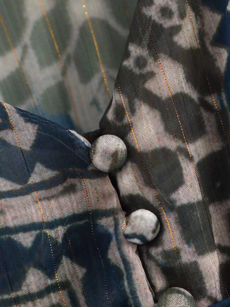 Women's Spring 2025 Metallic Thread Print Mini Dress - European & American Style