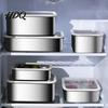 Clear Lid Food Storage Trays 304 Stainless Steel Containers with Lids Leakproof Meal Prep Boxes Leak Proof Bowls Dishwasher Safe Stackable
