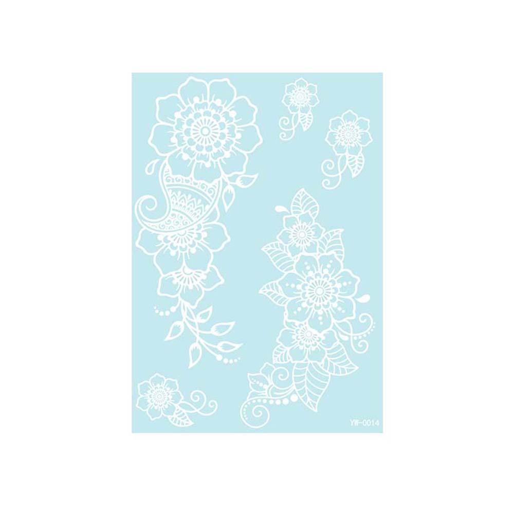 Wedding Tool Luminous Henna Tattoo Sticker White Body Art Sticker Lace Temporary Tattoo  Girls