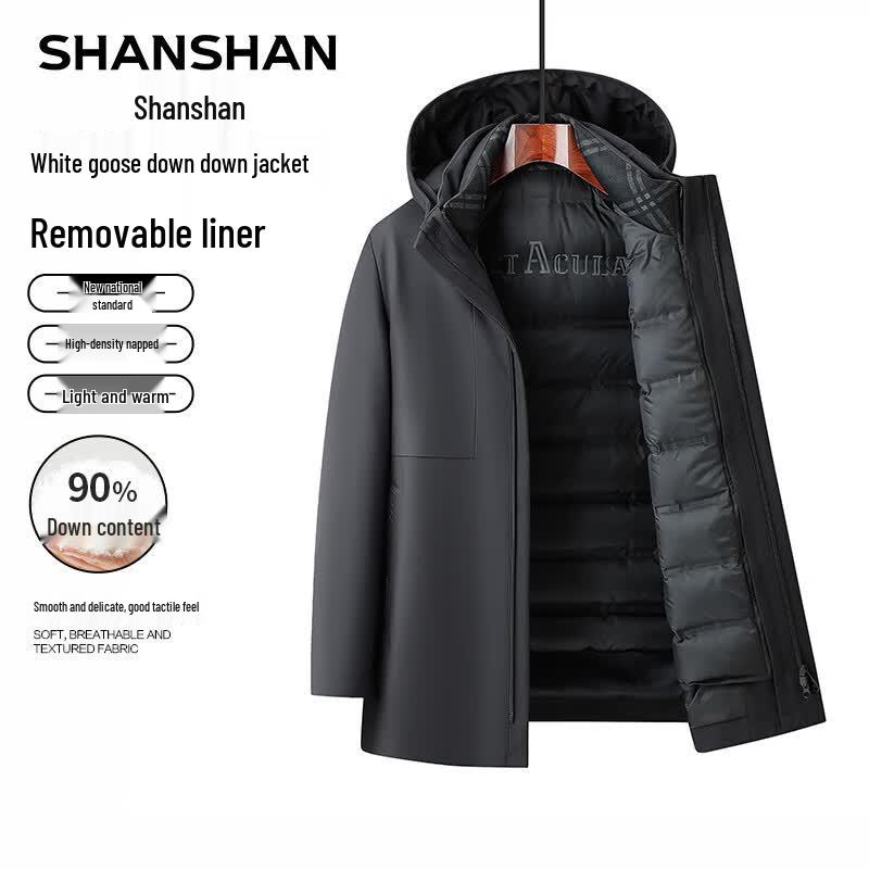 Shanshan Men's 3-in-1 Detachable Goose Down Parka