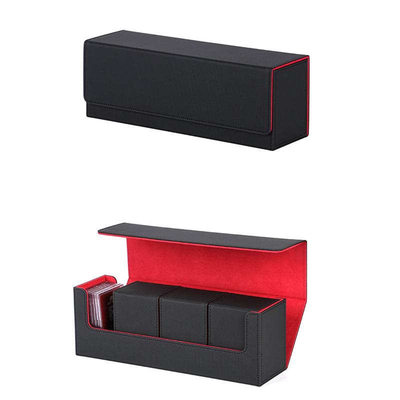 B03B-PU Card Deck Case Card Deck Storage Box Magnetic Closure Card Holder For Magnetic Game Cards Black
