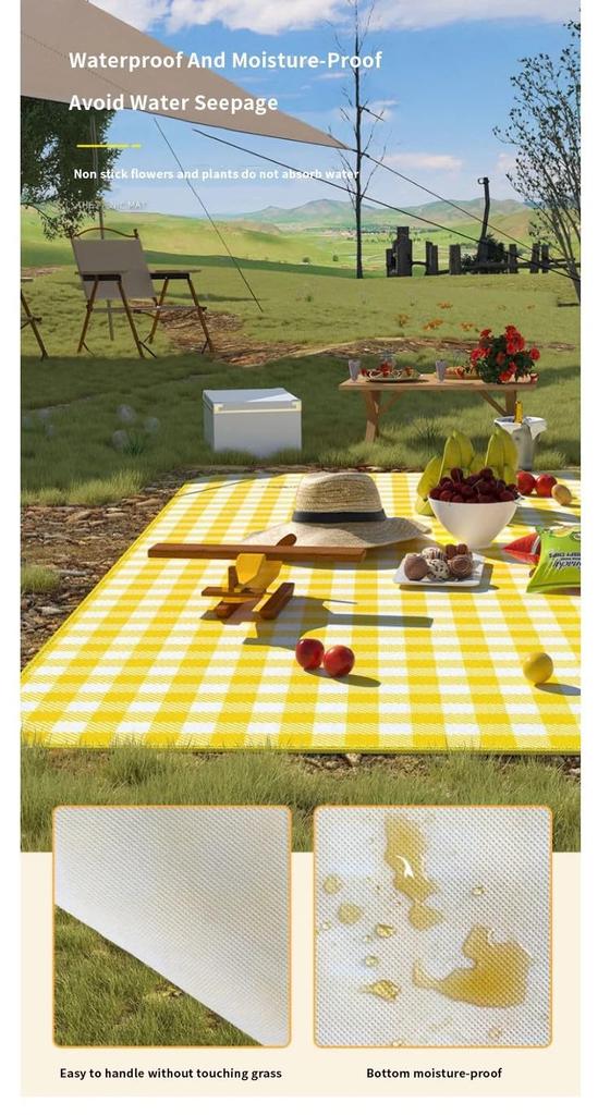 Lightweight Handbag Picnic Sheet Leisure Sheet for Mountain Outdoor Cherry Blossom Viewing 150cm X Type/portable (checkered Pattern) Swimming, Parks,