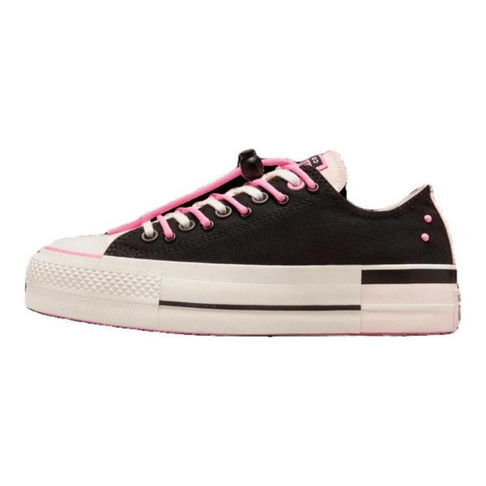 Converse Chuck Taylor All Star Lift Platform EasyOn Low Black Fable Pink Women Sneakers Egret A09540C