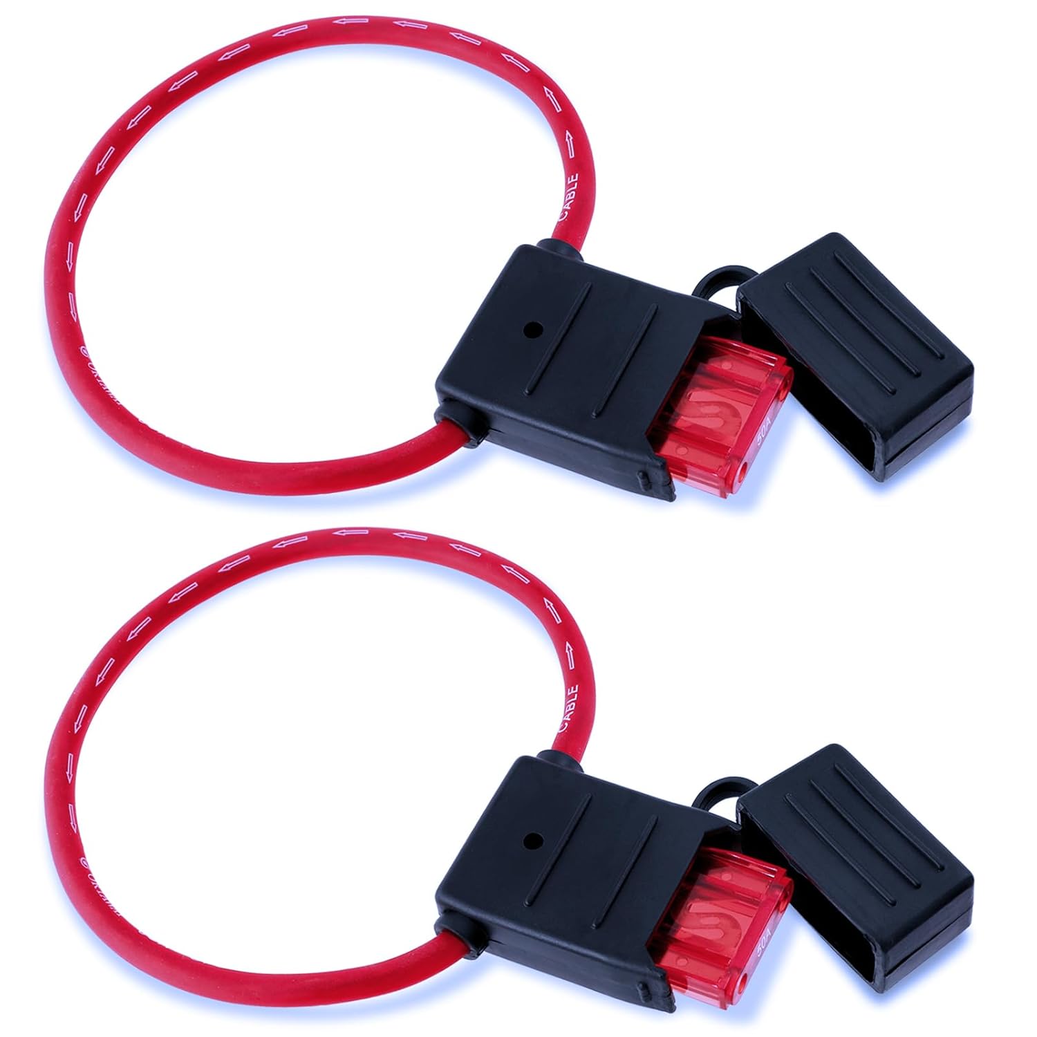 10 Gauge Inline Fuse Holder: 12V-32V with 50 AMP Maxi Blade Fuses & Waterproof Plastic Housing for Large Vehicles Car Truck Boat Motorcycle 11