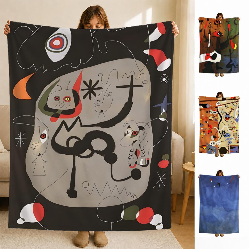 artist JJoan MMiro Throw Soft Flannel Blanket for Bed Bedroom Sofa Picnic Throw Skinfriendly Breathable Gift Cover