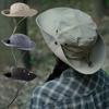 Summer Outdoor Fishing Mountaineering Hat For Men Women Sun Protection Drawstring Fisherman Cap Thin Cotton Large Brim Visors