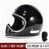Retro Japanese Full-Face Fiberglass Motorcycle Helmet with Pointed Design
