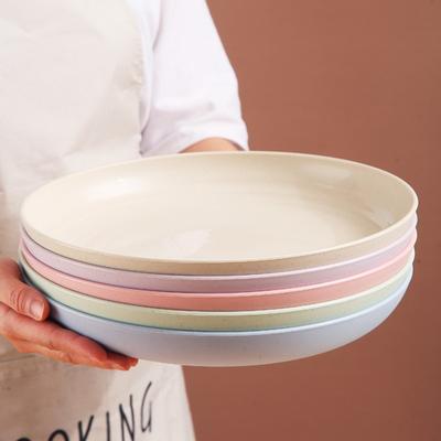 Inyahome Leichte Weizenstroh Teller Abbaubar Unzerbrechlich Speiseteller Spülmaschinen- & Mikrowellengeeignet BPA-frei Teller Lebensmittelschalen