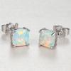 New White Fat Square Simple and Versatile Women's Temperament Stud Earrings