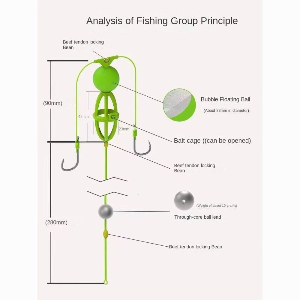 String Hook Fishing Bait Cage Carbon Steel Fishing Spring Bait Cage Line Group Feeder Sinker  Sea