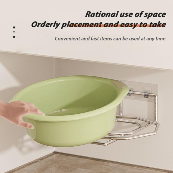 Wall Mount Washbasin Storage Rack Strong Load-bearing Rust-Proof Multifunctional Bathroom Storage Organizer