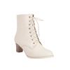 New European and American Lace-up Short Boots Thick Mid-heel Boots Short Martin Boots Large Size Boots