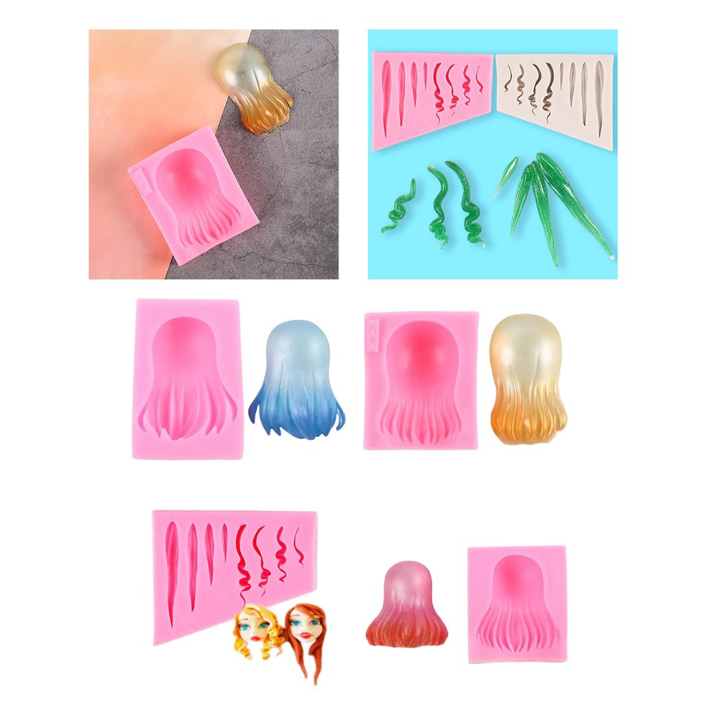 Epoxy Resin Silicone Molds Doll Hair Shaped DIY Craft Moulds Silicone Material Perfect Gift for DIY Crafts Enthusiasts
