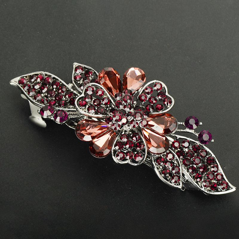 

Korean Rhinestone Crystal Hair Clip for Women - Large Alloy Hairpin & Ponytail Accessory