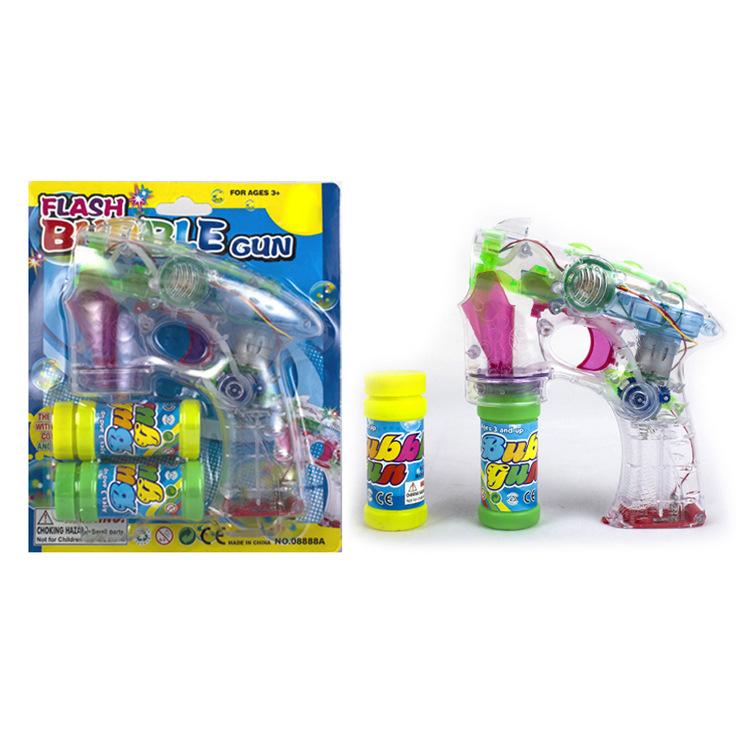 Kids Toy Space Bubble Gun, Handheld Bubble Blower with Lights, Transparent, Formaldehyde-Free Safe