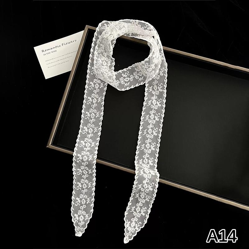 Fashion Y2K Long Lace Waistband Bow Floral Lace Waist Belt Tie Up Thin Dress Jeans Belt Summer