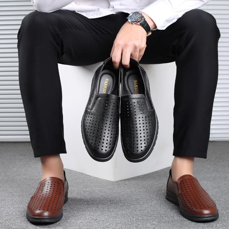 Men's shoes leather sandals summer non-slip shoes