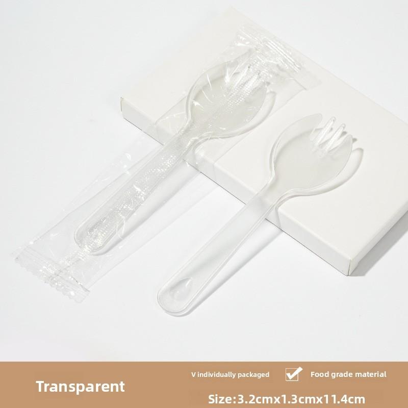 Disposable Plastic Ice Cream Spoons With Individually Packaged Modern Design For Dessert Service