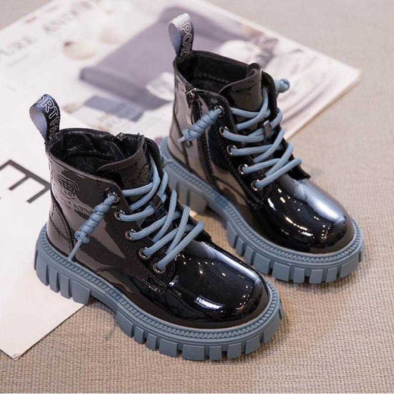 Girls PU Leather British Style Boots Girls Leather Shoes Chelsea Short Boots Children's Shoes Ankel Boots