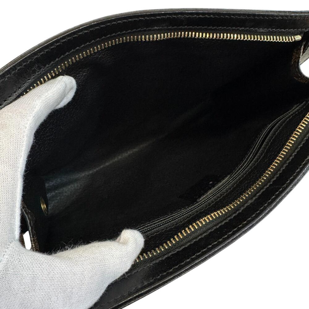 CELINE business bag pouch Macadam leather Clutch bag black leather Used