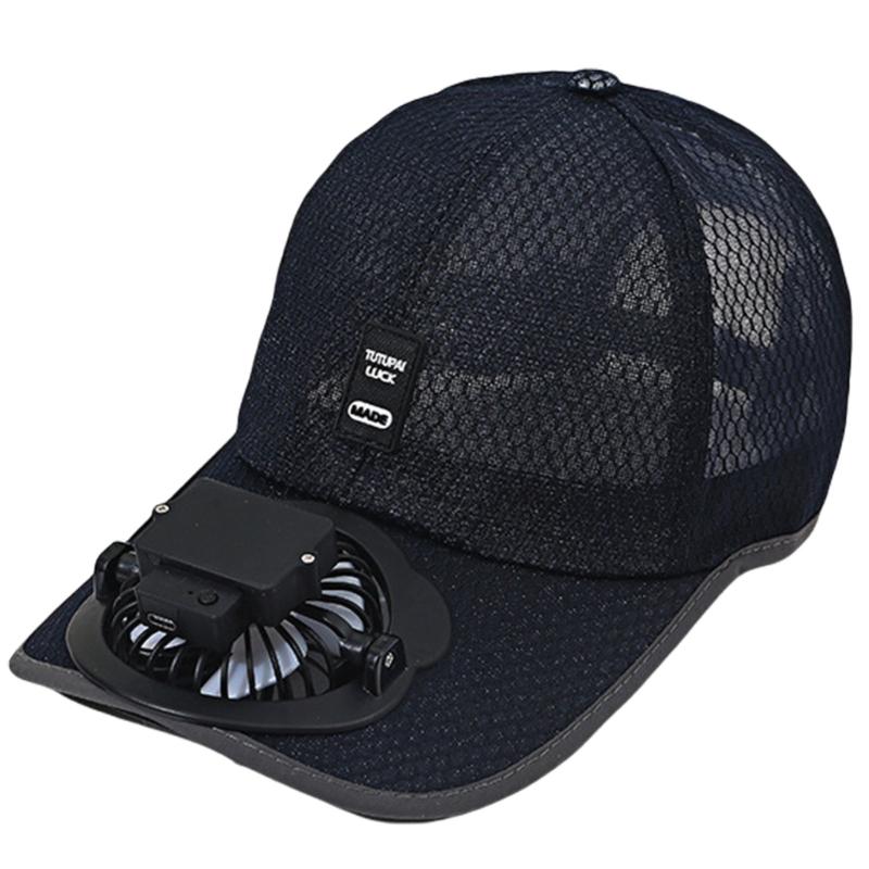 Sunshade Adjustable Baseball Hat with Fan Breathable Sports Hat for Kids Breathable Adjustable Baseball Hat