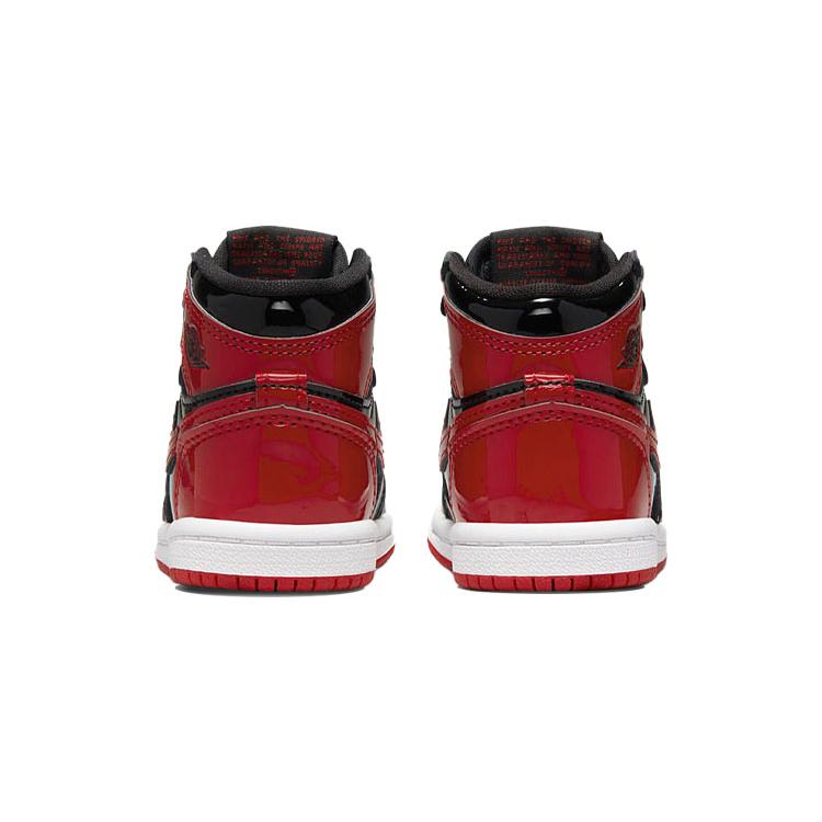 New Jordan Kids Air Jordan 1 Retro High OG 'Bred Patent' Sneakers AQ2665-063