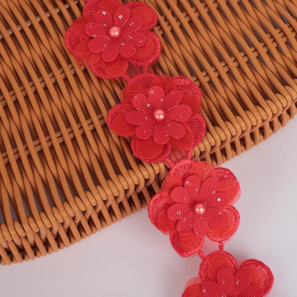 Three-Dimensional Small Flower Embroidery Organza Lace Accessories