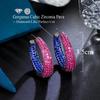 CMM Lux Roșu Albastru Cubic Zirconia Pave Cercei Cercei Cercei Cercei Partide Logodna Bijuterii Cadou pentru femei