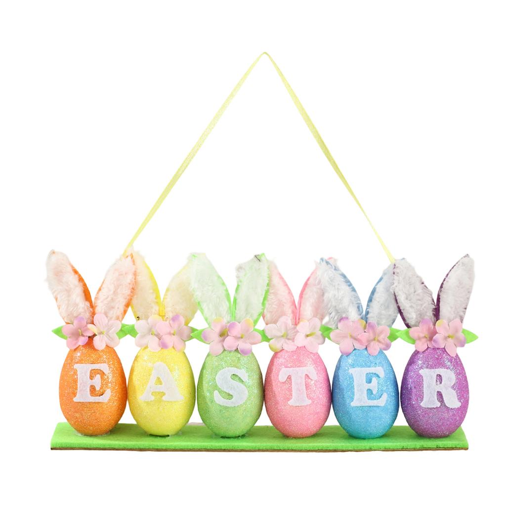 3D Easter Egg Wall Decorations With Plush And Flowers. Suitable For Hanging Decorations Front Doors, Tables.