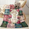 Happy 70th Birthday Celebration Flannel Blanket-Soft and Suitable for Sofas,Beds,Offices,Travel,All Seasons,Great Gift for Holidays and Birthdays.