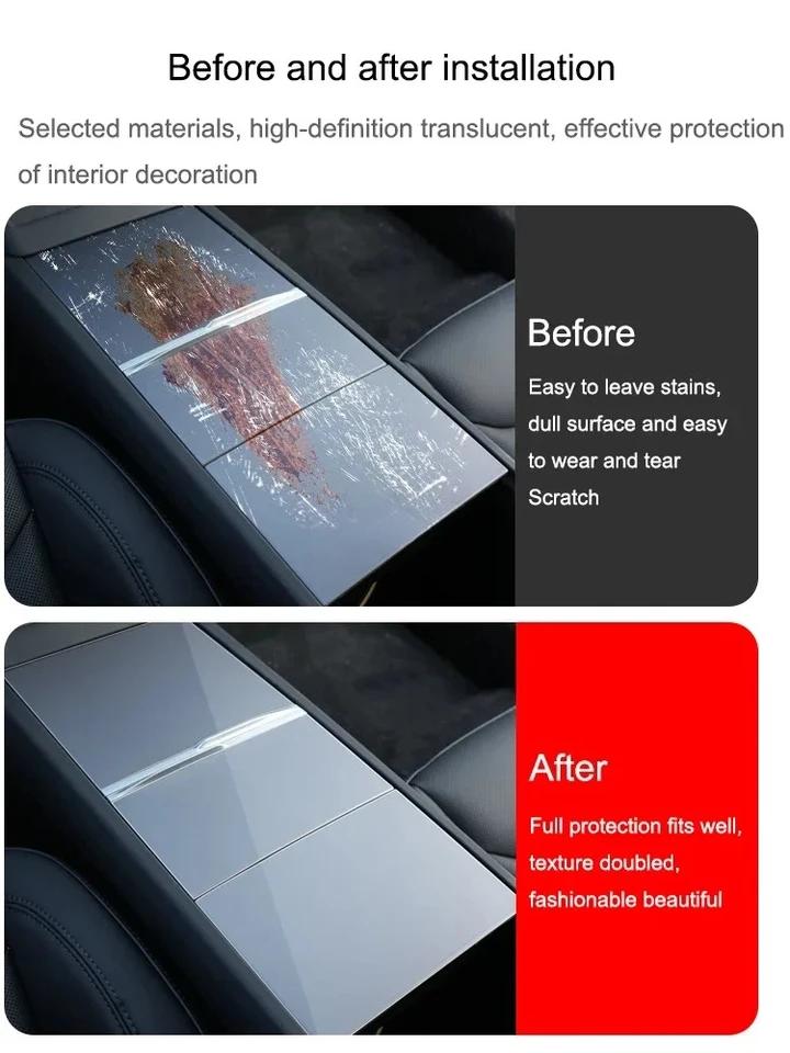 TPU Anti-scratch Protective Film Center Console Sticker for Model Y Juniper Model 3 Highland 2026 Easy Install Quality