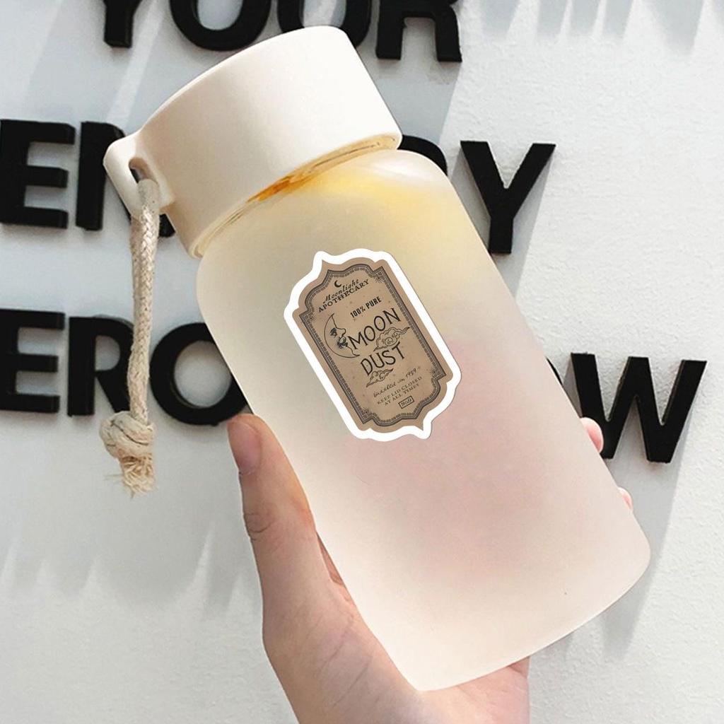 50pcs Retro Witchcraft Poison Bottle Stickers for Planner & Phone Case - Waterproof DIY Decorative Set