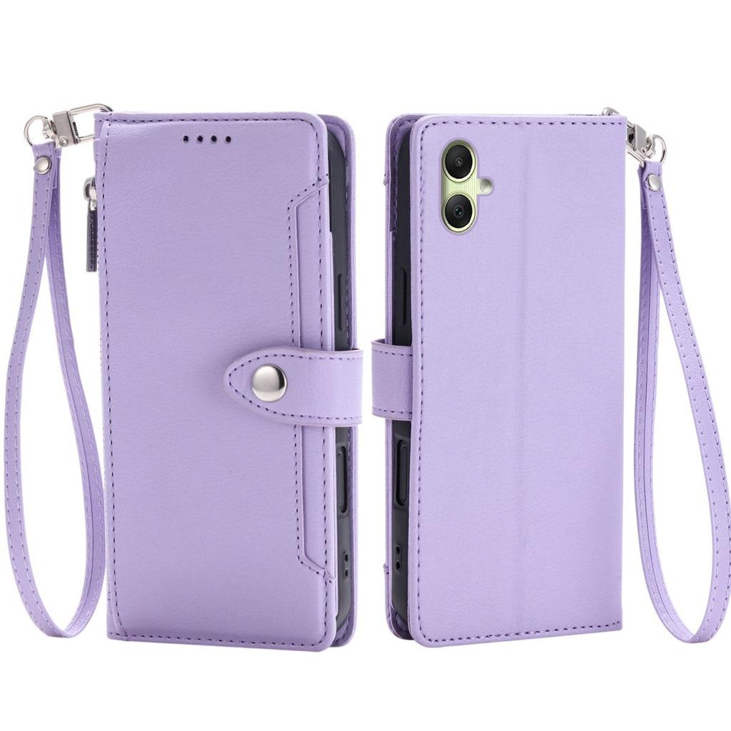Zipper Pocket Wallet Flip Leather Phone Case for Samsung Galaxy A07 A06 5G 4G A05 A04e A04 Multi Card Slots Kickstand Cover Wrist Strap