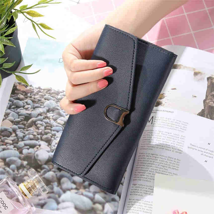 Females Long Clutch Wallets Lady Purses Envelope Wallet PU Leather Women Money Bag