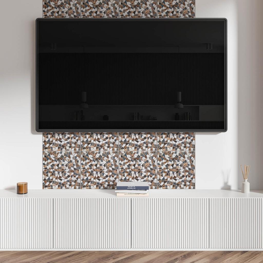 Vinyl Decoration With Print For Tool-Free Installation Mosaic With Different Shapes 6X60X30 Cm