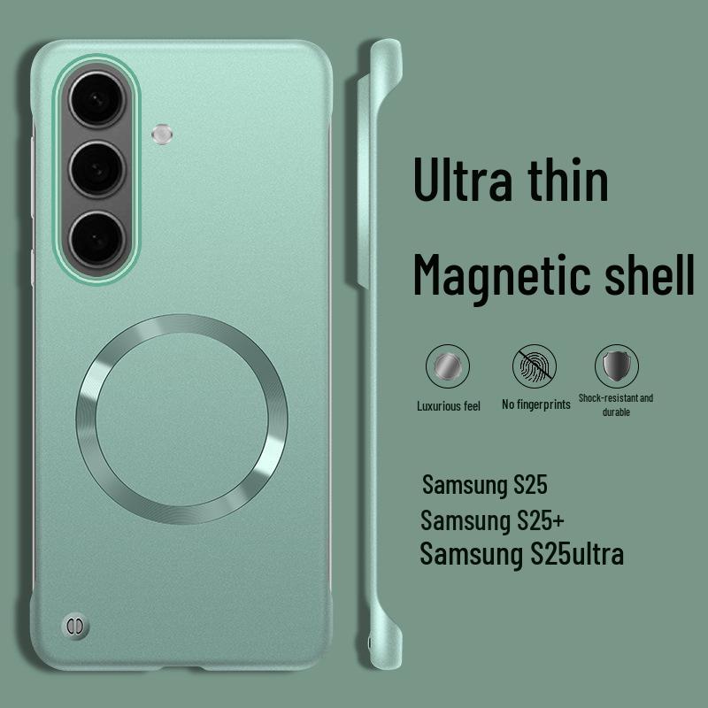 Samsung S26 Ultra Metal Magnetic Phone Case with Paint Finish, Borderless Design for S26 Plus