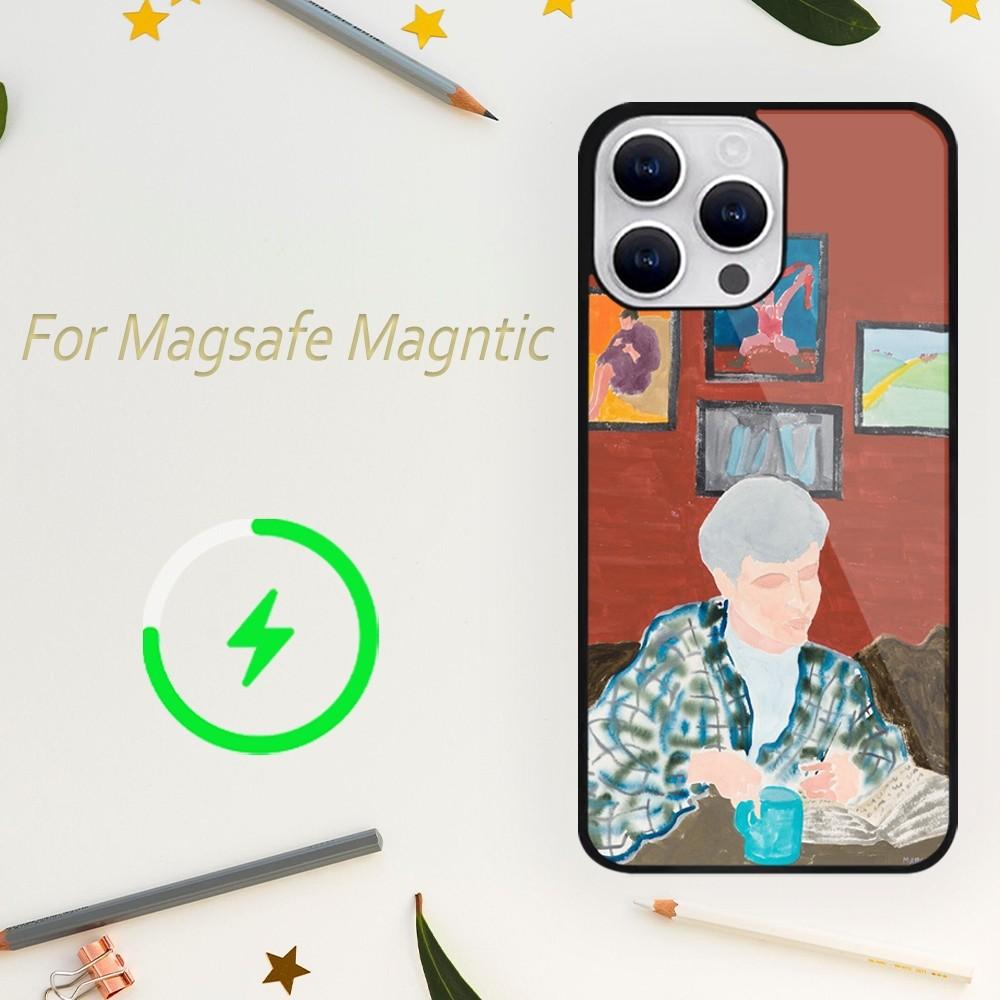 

Чехол для телефона March Avery Art для iPhone 15 14 13 12 11 Plus Pro Max Magsafe с магнитной беспроводной зарядкой iPhone12mini