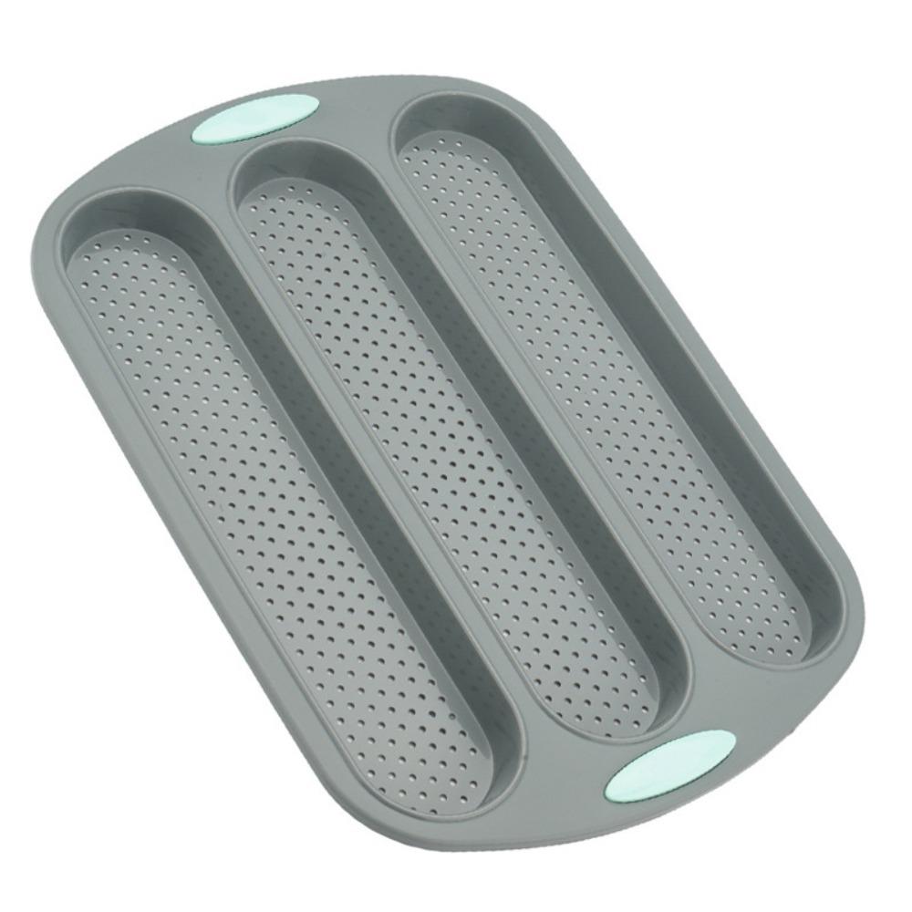 Heat-resistant Silicone Bread Pan Anti-scalding Baking Tray Household Baking Mold  Microwave 3 Hole