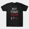 Asian Size Men Black Print T-shirt Not Today Satan No-Cut Print Cotton Tshirt