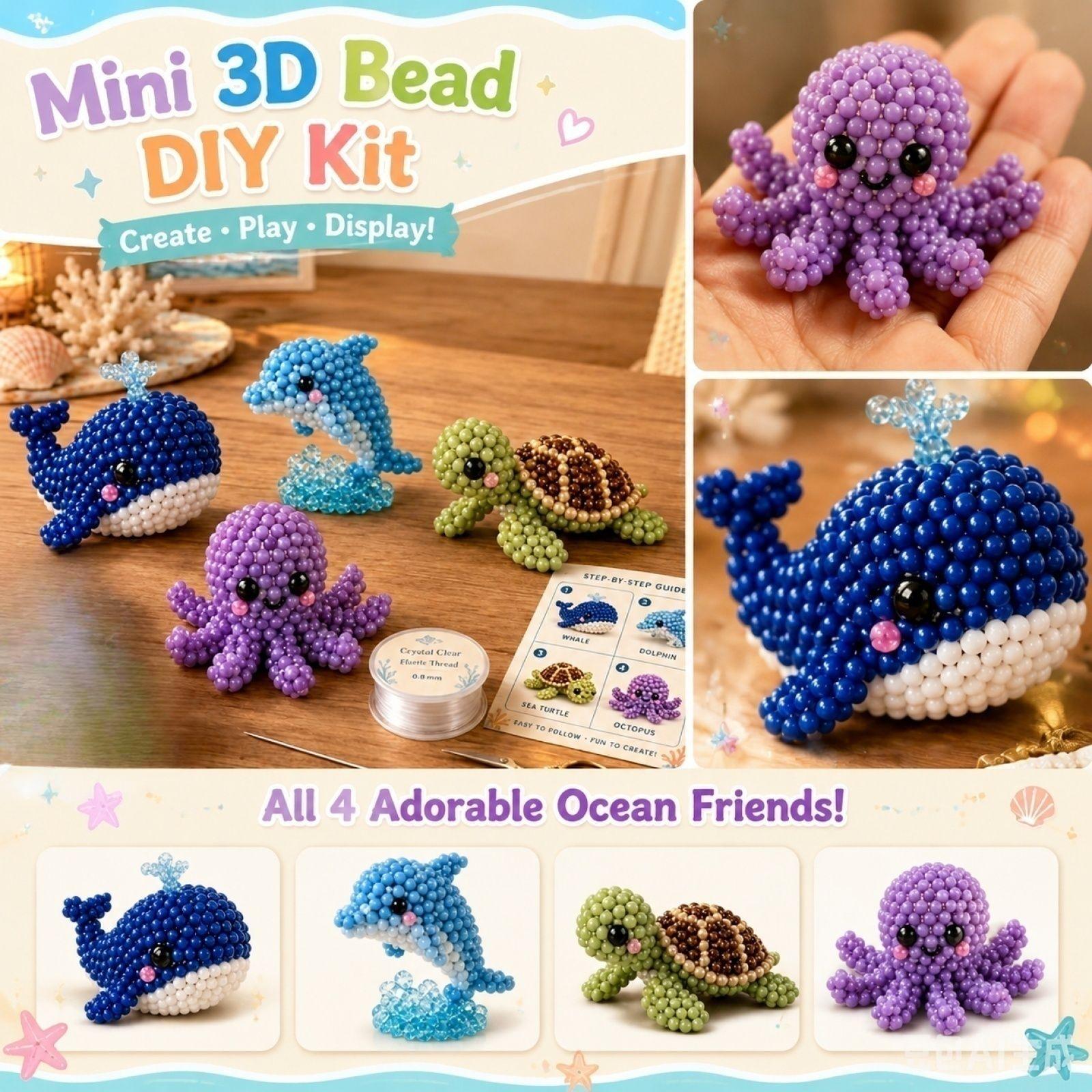 Animal DIY Beading Kit - Beads for Jewelry Making, Creative Set for Kids One Size