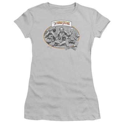 Three Stooges Juniors T-Shirt Monkey See Monkey Do Silver Tee Unisex T-Shirt