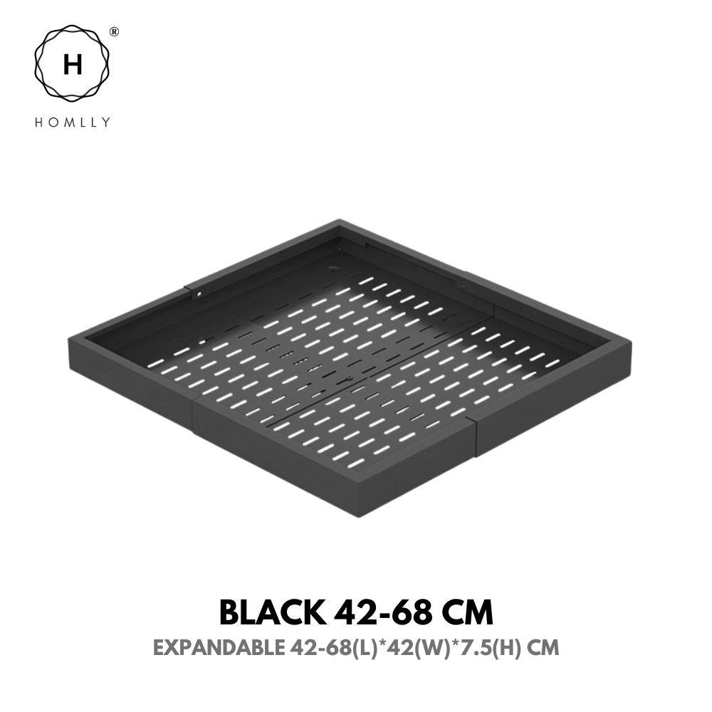 HOMLLY Expandable Roll Out Organizer Drawer for Kitchen Cabinet Pantry or Bathroom Storage (Width 32-68 Cm)