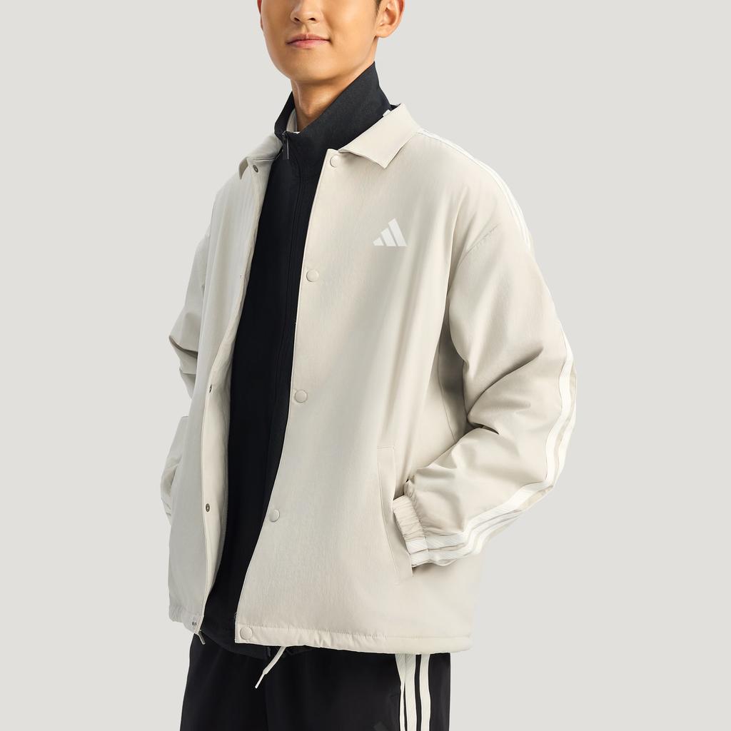 Adidas FW25 ST 3ST Coach Fleece Striped Sports Casual Loose Long Sleeve Jacket Men Jackets KR2500
