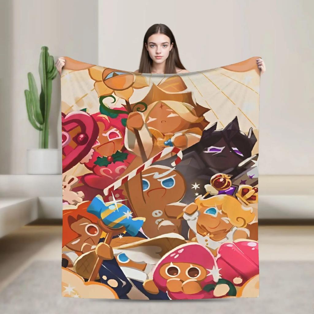 Cookie Run Kingdom Fleece Blanket  Novelty Throw Blanket for Bed Sofa Couch 200x150cm Quilt