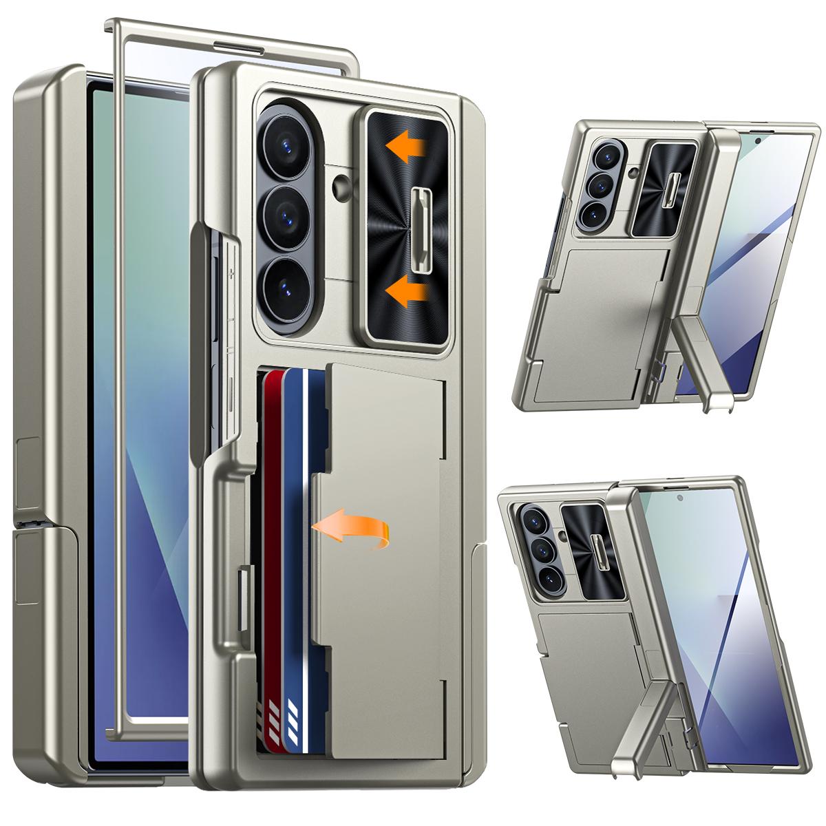 

Для Samsung Galaxy Z Fold 7 Чохол-гаманець RFID з тримачем для карток [Підставка] [Захист камери] Ударостійкий силіконовий захисний чохол для телефону - Світло-блакитний шампанського