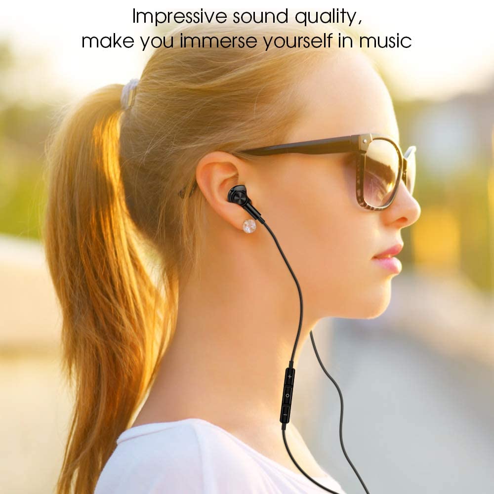 wired USB Type C magnetic compatible with iPhone 16 15 Pro max Pro Air 4 mini Pixel 8a Pro with calls heavy bass DAC HiFi sound remote control black