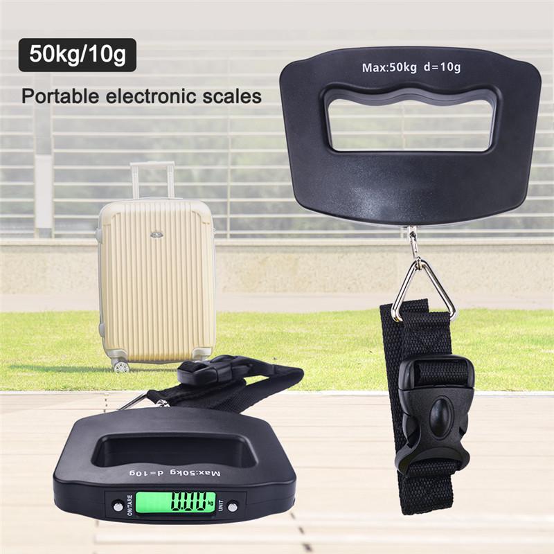 Luggage Scale Mini LCD Digital Electronic Suitcase Scale Hanging Scales Support Max Load 50Kg Portable Luggage Weight Scale for Travel.